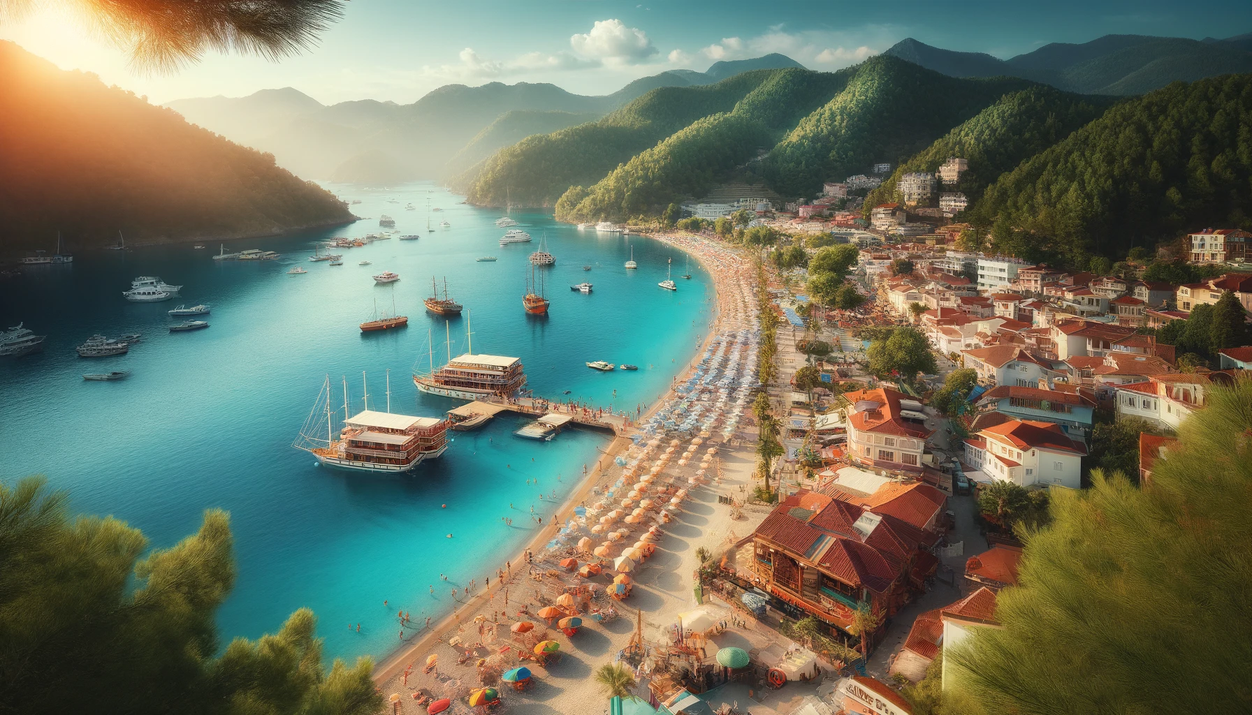 Turunc Bay in Marmaris, Turkey, showcasing its popularity as a tourist destination