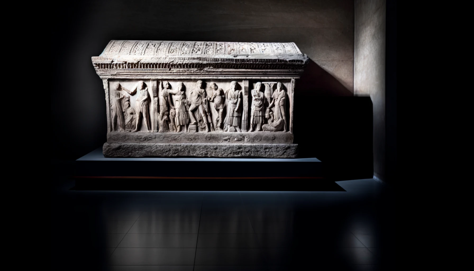 the famous Alexander Sarcophagus located in the Istanbul Archaeology Museums, Turkey