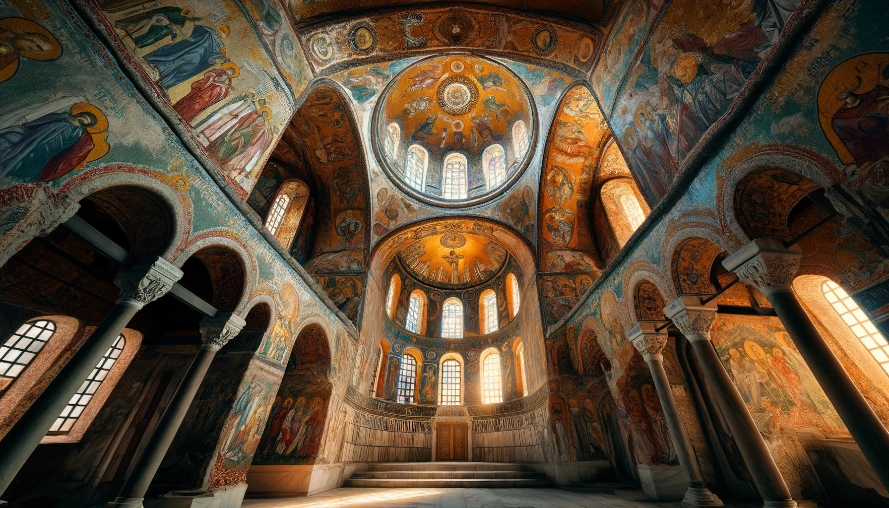 the Chora Church (Kariye Museum) in Istanbul, showcasing its stunning Byzantine mosaics and frescoes.